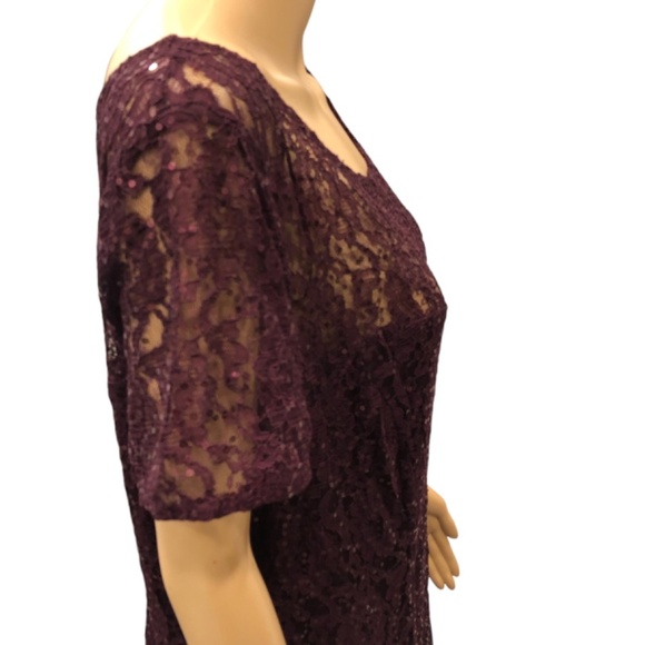 SL Fashions Sequined Lace MIDI Dress size 18 - Picture 4 of 14